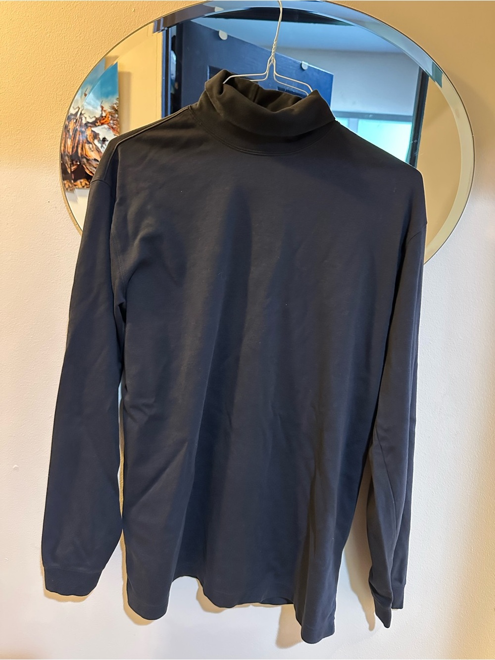 L.L.Bean Men’s Large Tall Black Turtleneck Long Sleeve Cotton Shirt